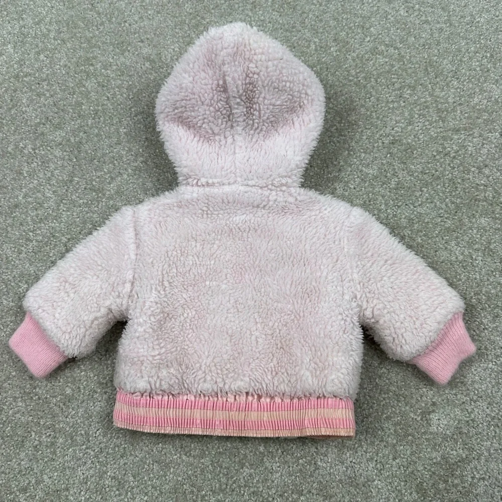 Vintage Sesame Street Cookie Monster Pink Sherpa Fleece Jacket Baby Size 1